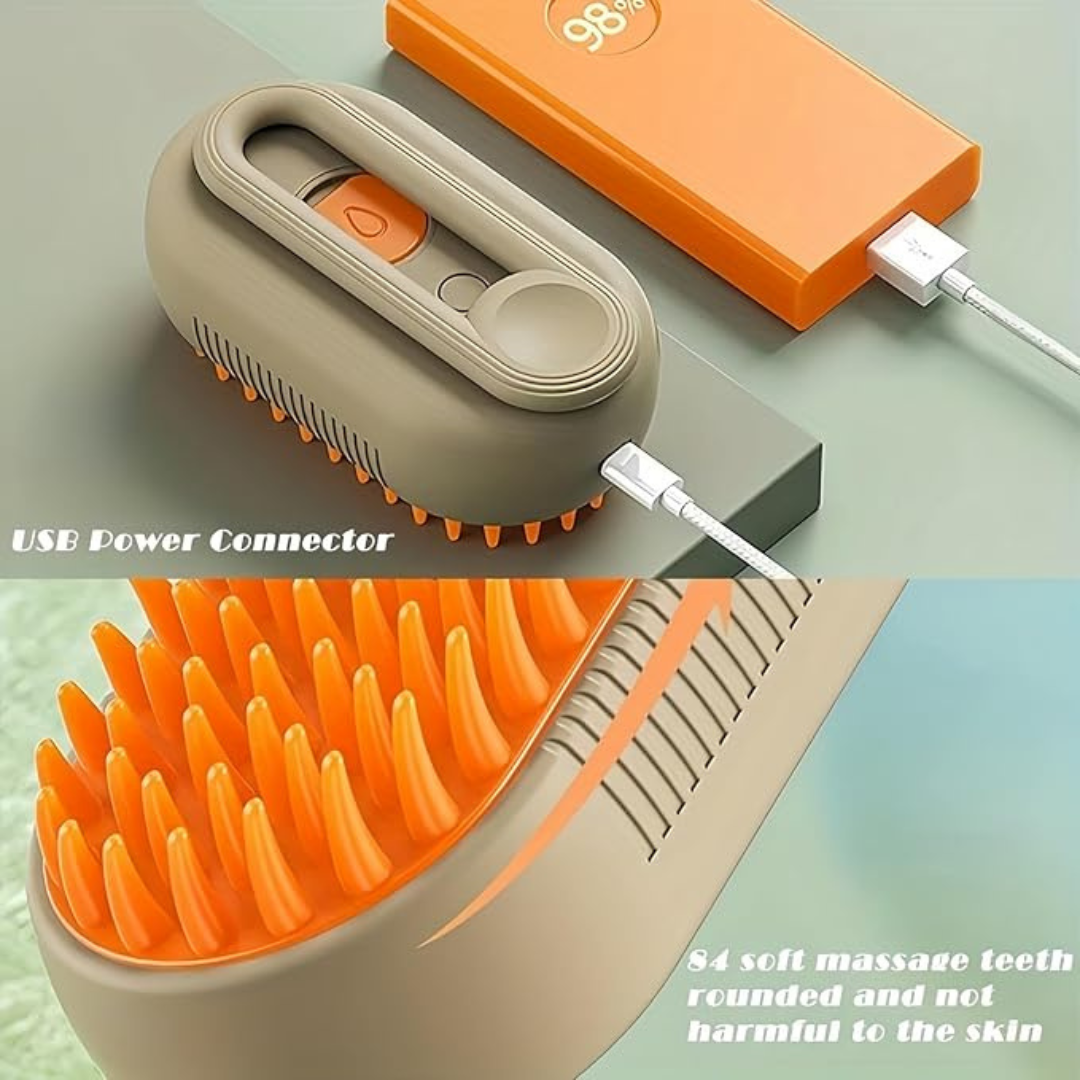 Luxury Cat Steam Brush 3 In 1  Self Cleaning Brush 🐈