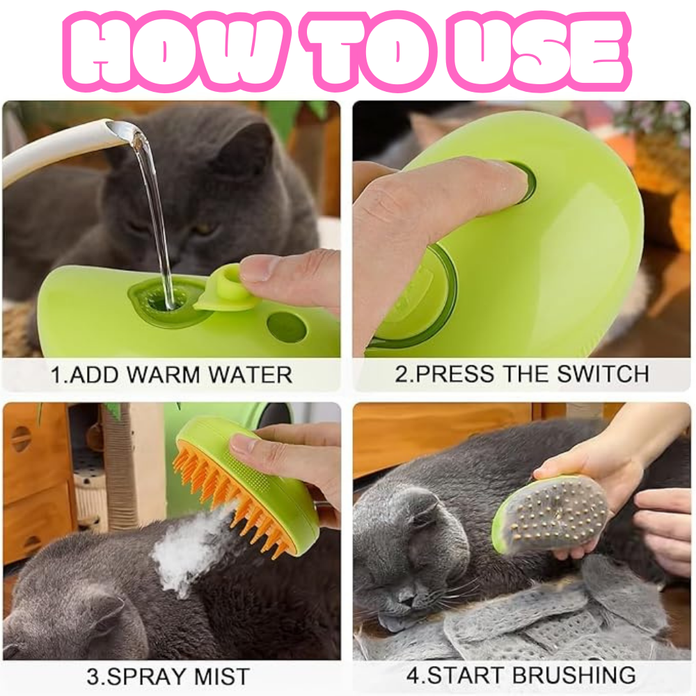 Cat Steam Brush 3 In 1  Self Cleaning Brush 🐈