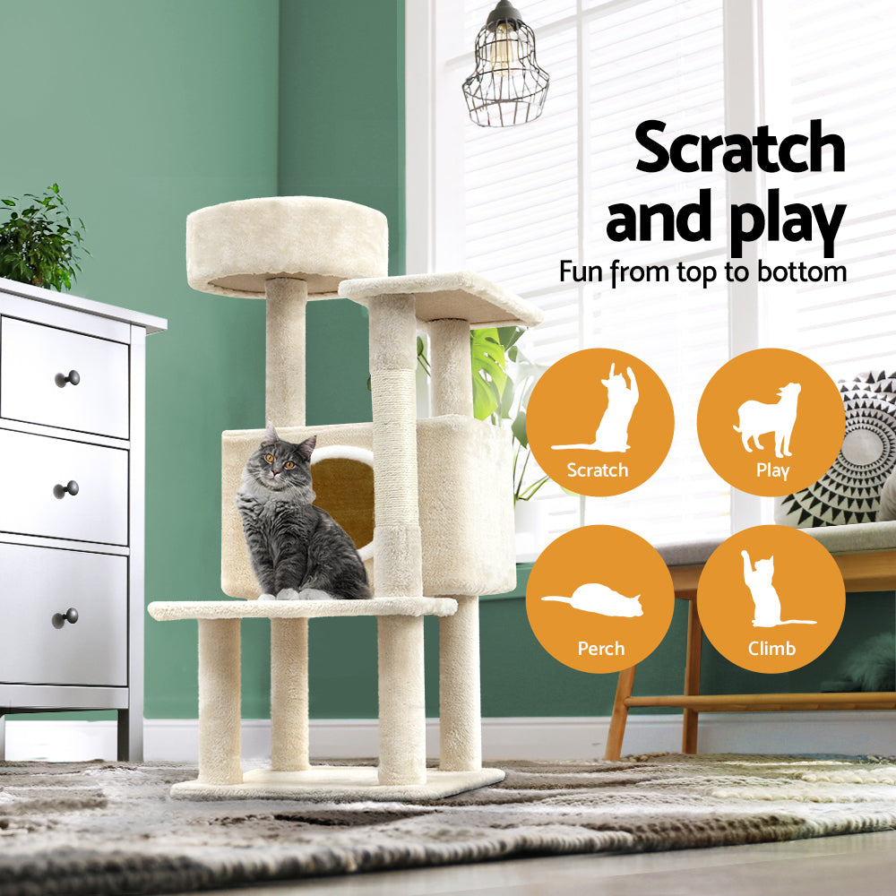 Cat Tree 90cm Scratching Post Tower Scratcher Wood Condo House Bed Trees