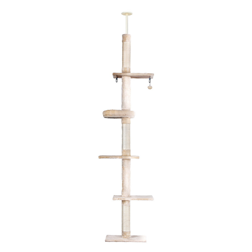 Large Scratching Post (White) - 290cm Floor To Ceiling Scratching Tower