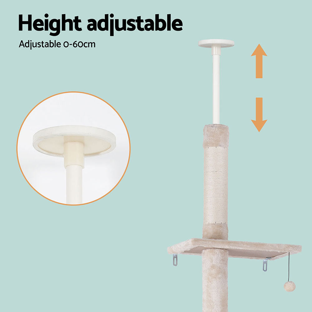 Large Scratching Post (White) - 290cm Floor To Ceiling Scratching Tower